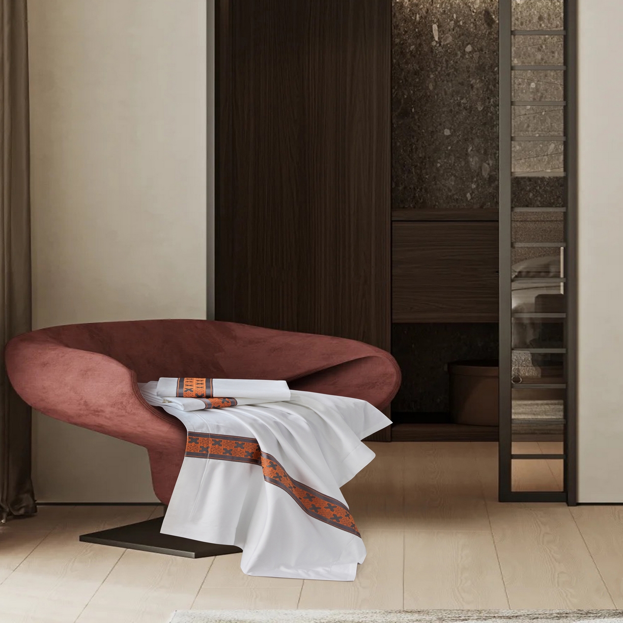 91家纺网 家纺一手货源 找家纺 诚臻/安力森 25年新款酒店织带四件套 奢雅棕调