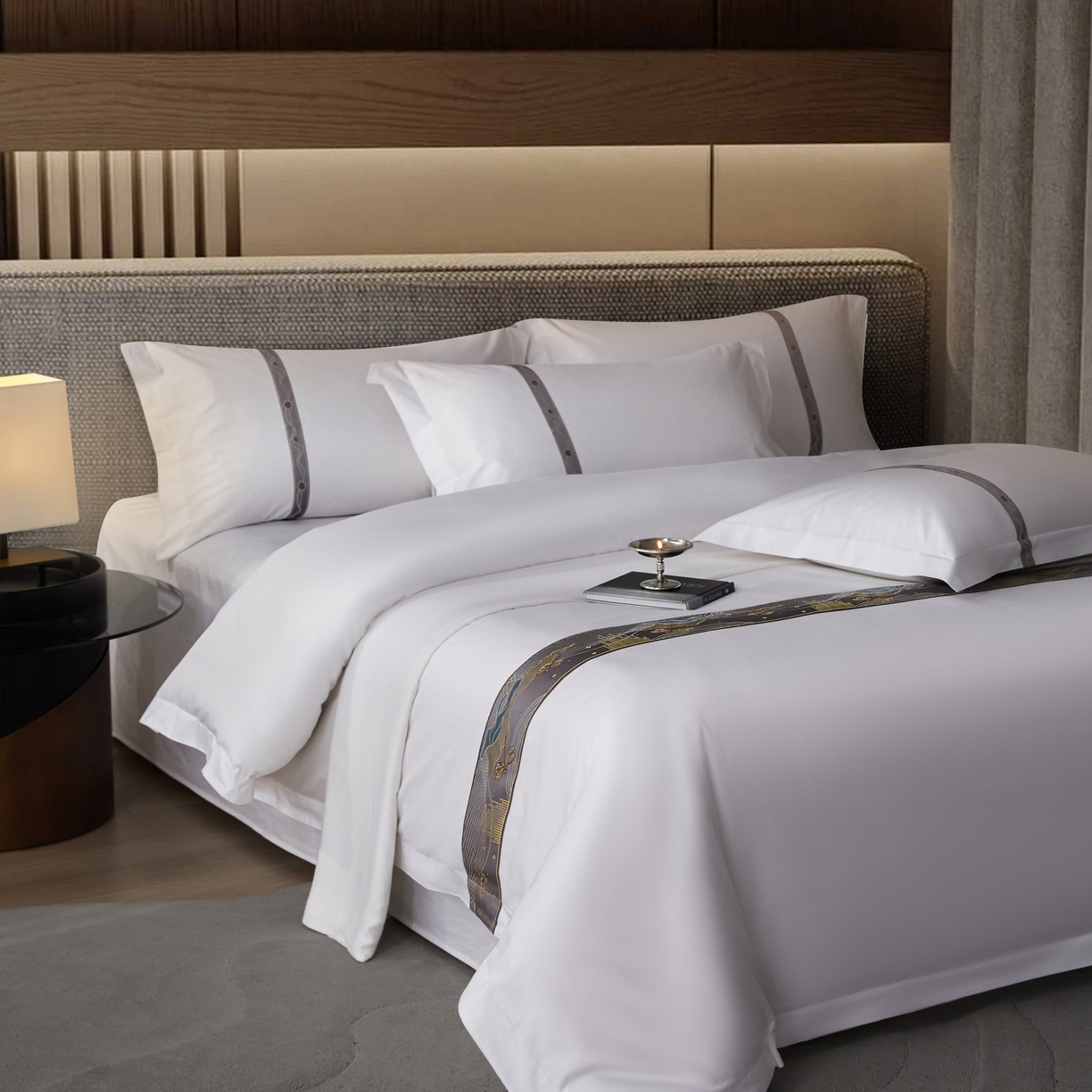 91家纺网 家纺一手货源 找家纺 诚臻/安力森 25年新款酒店织带四件套 都市臻境