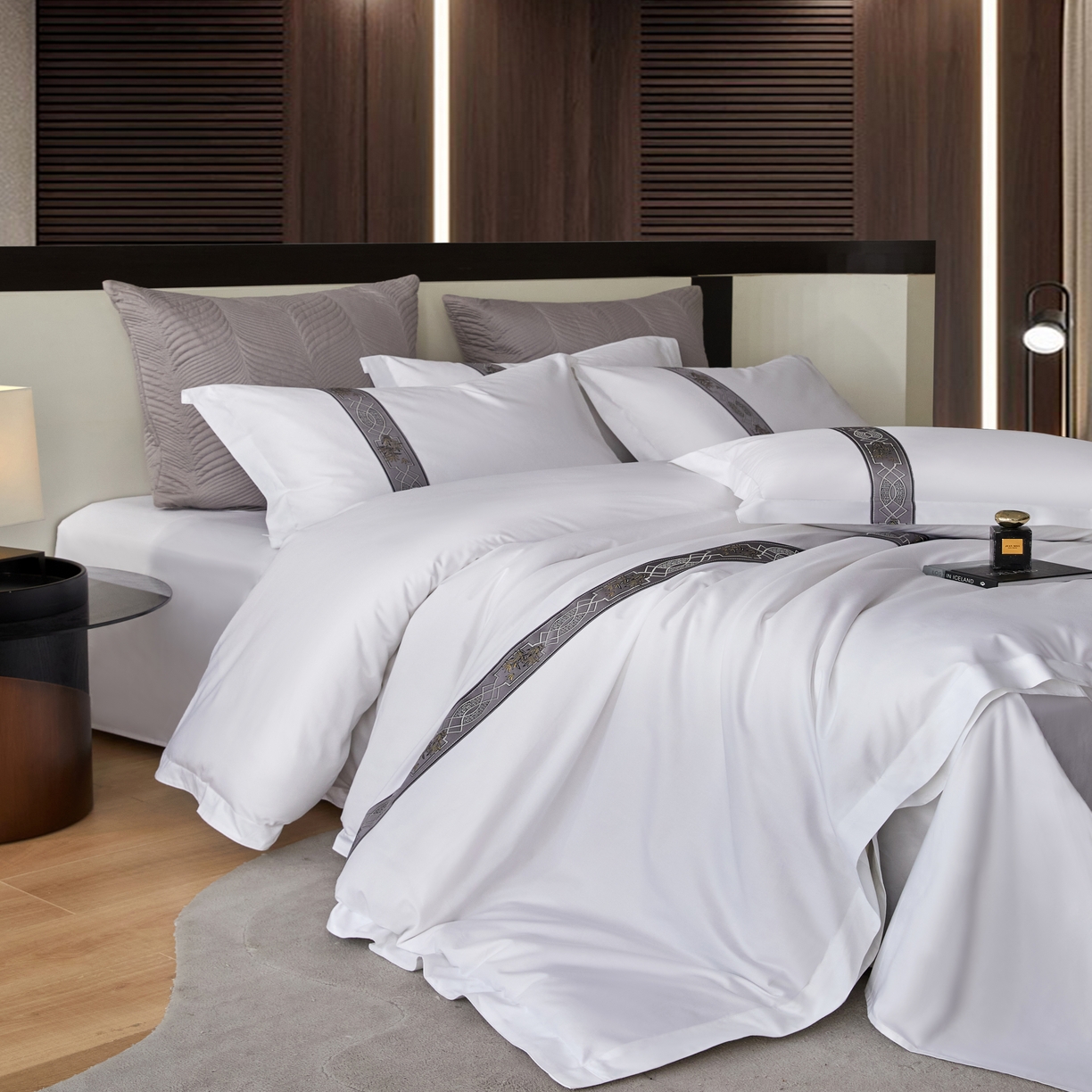 91家纺网 家纺一手货源 找家纺 诚臻/安力森 25年新款酒店织带四件套 木韵流光