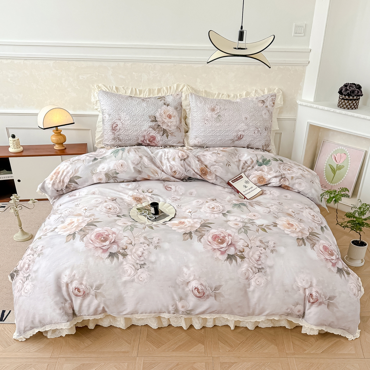 91家纺网 家纺一手货源 找家纺 （总）冬然家纺 2025新款纯棉数码印花工艺款床盖四件套