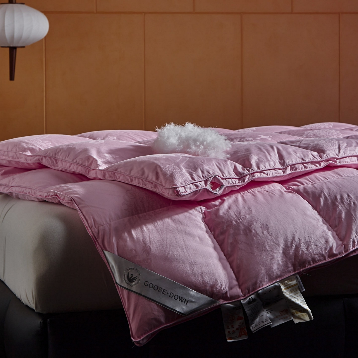 91家纺网 家纺一手货源 找家纺 暖羽屋羽绒馆 2025新款95白鸭绒被子绒子含量95 能过质检 白鸭绒被芯冬被羽绒被 F雅馨 粉色