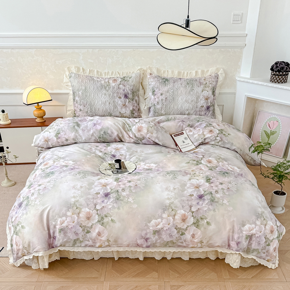 91家纺网 家纺一手货源 找家纺 （总）冬然家纺 2025新款纯棉数码印花工艺款床盖四件套