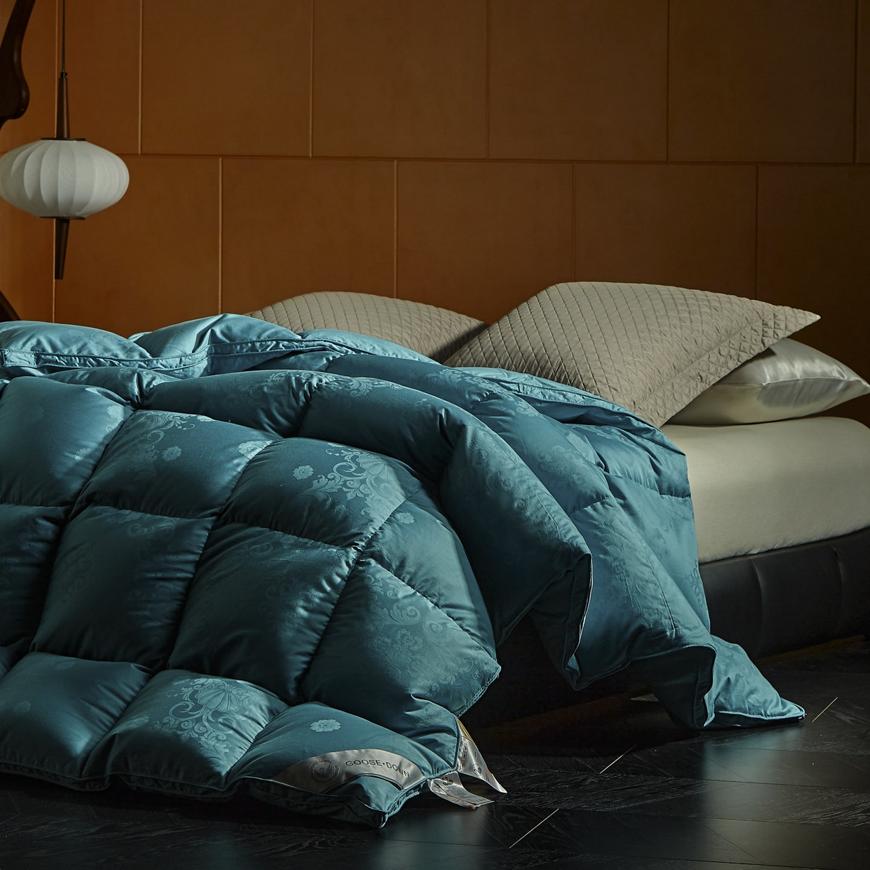 91家纺网 家纺一手货源 找家纺 暖羽屋羽绒馆 2025新款95白鸭绒被子绒子含量95 能过质检 白鸭绒被芯冬被羽绒被 F雅馨 青蓝