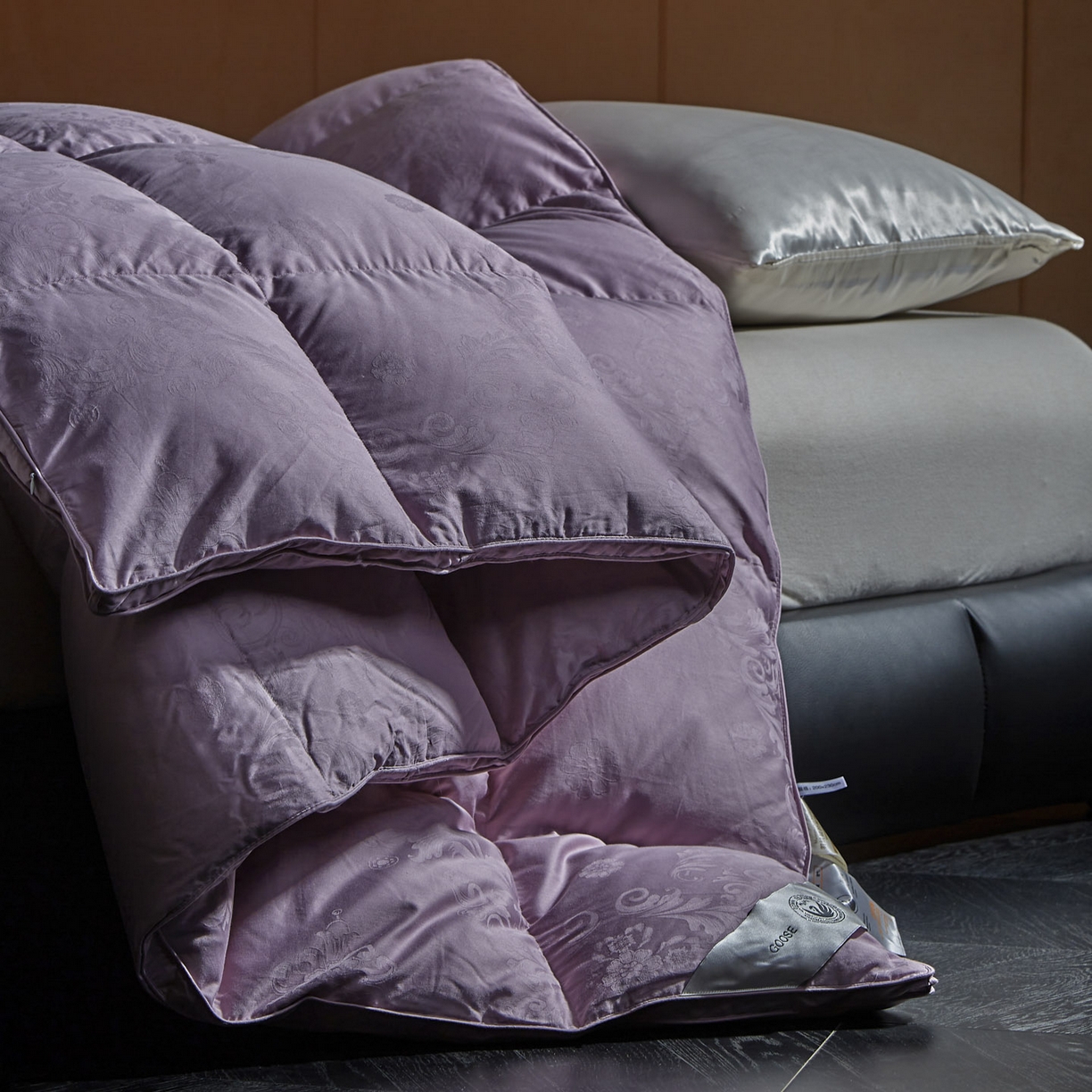 91家纺网 家纺一手货源 找家纺 暖羽屋羽绒馆 2025新款95白鸭绒被子绒子含量95 能过质检 白鸭绒被芯冬被羽绒被 F雅馨 紫色