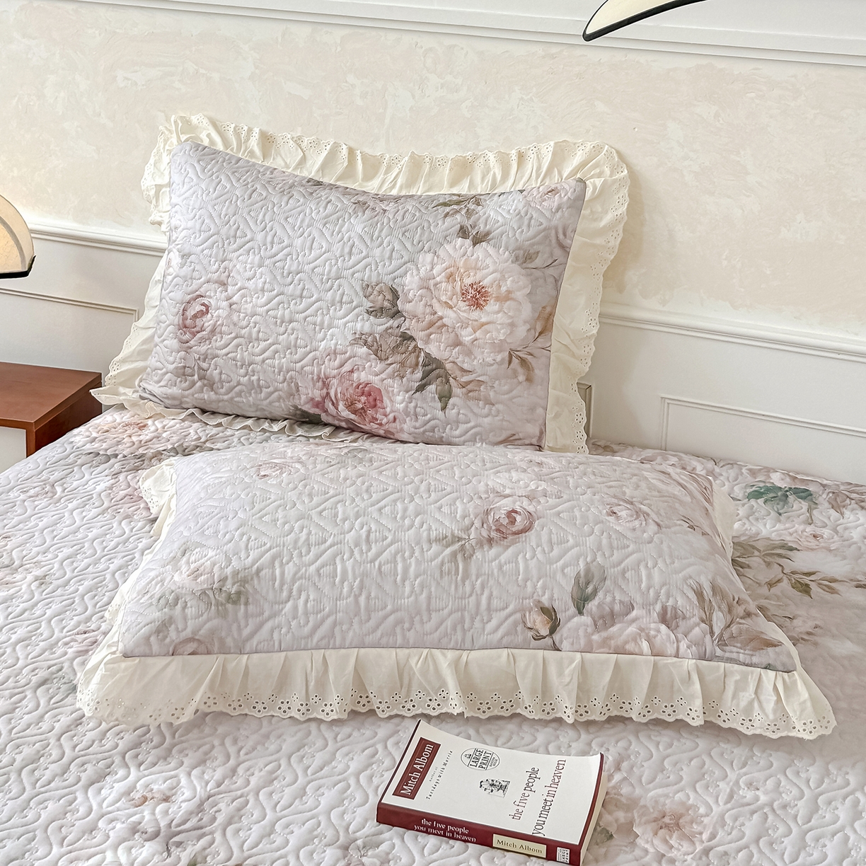 91家纺网 家纺一手货源 找家纺 冬然家纺 2025新款纯棉数码印花工艺款床盖四件套 国色天香