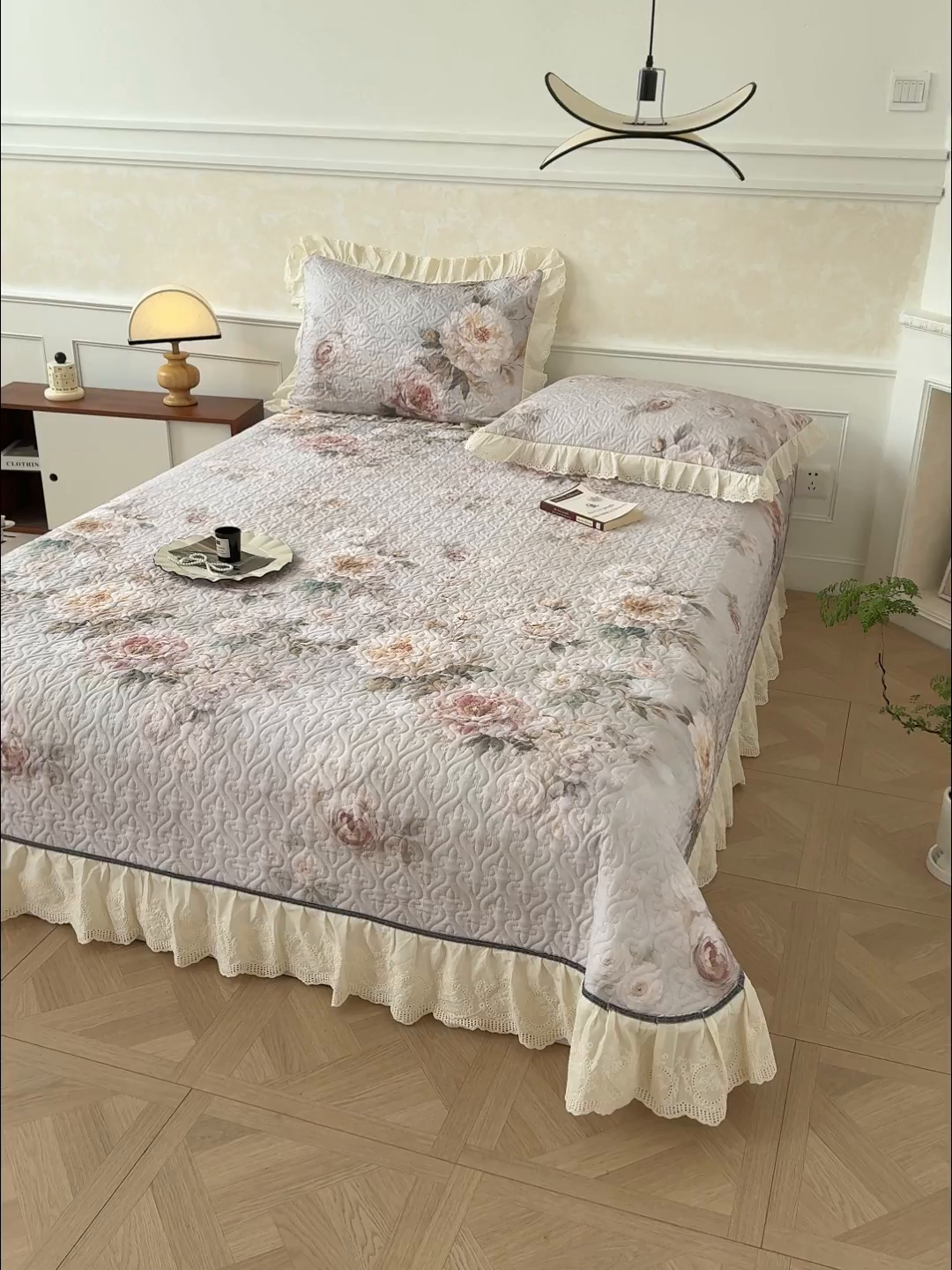 91家纺网 家纺一手货源 找家纺 冬然家纺 2025新款纯棉数码印花工艺款床盖四件套 国色天香