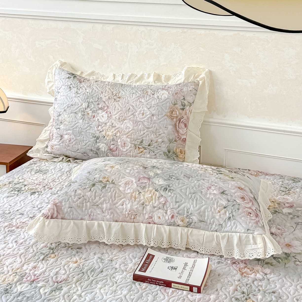 91家纺网 家纺一手货源 找家纺 冬然家纺 2025新款纯棉数码印花工艺款床盖四件套 花海之恋