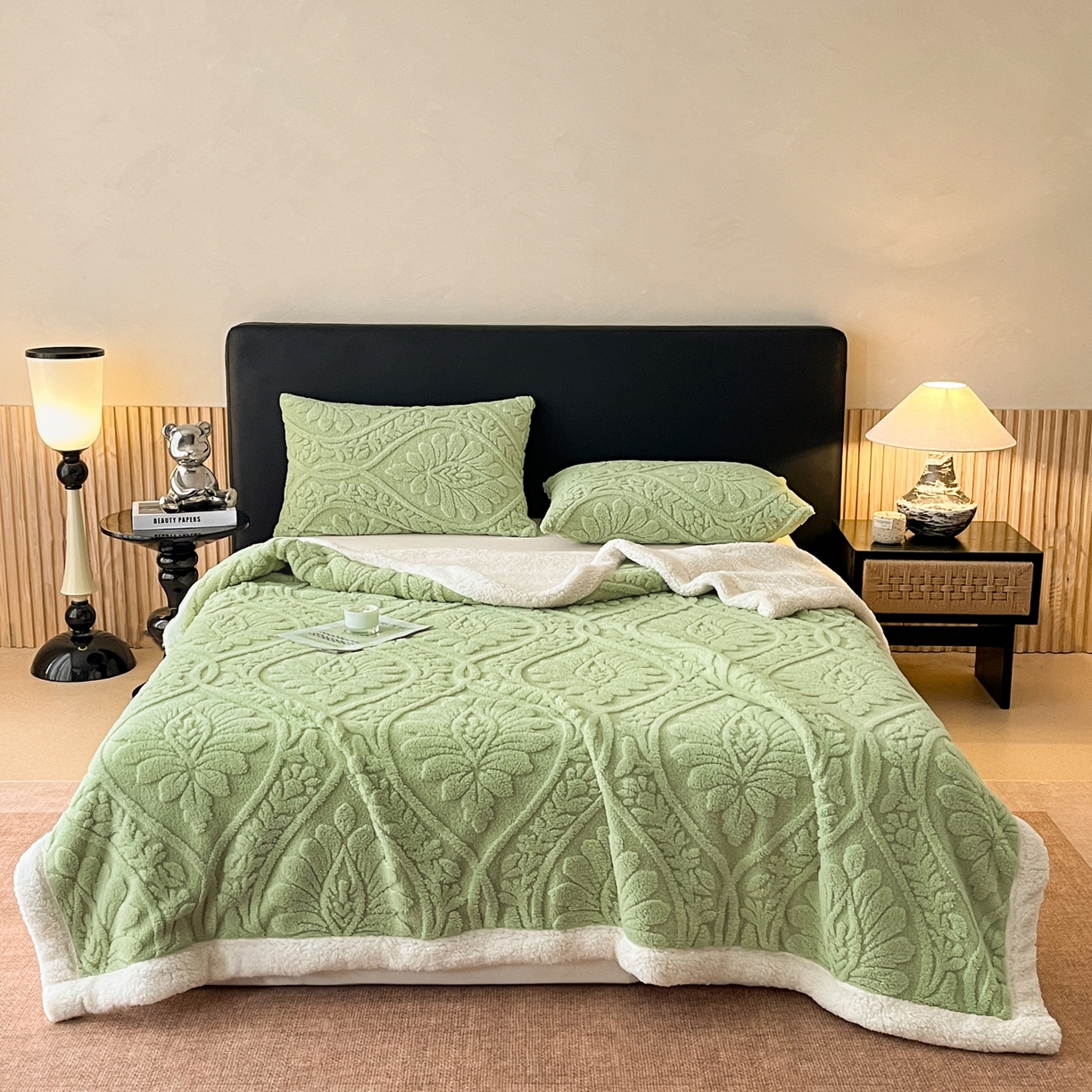 91家纺网 家纺一手货源 找家纺 （总）乐家欣 2025新款提塔芙绒绒羊羔绒毛毯-繁花