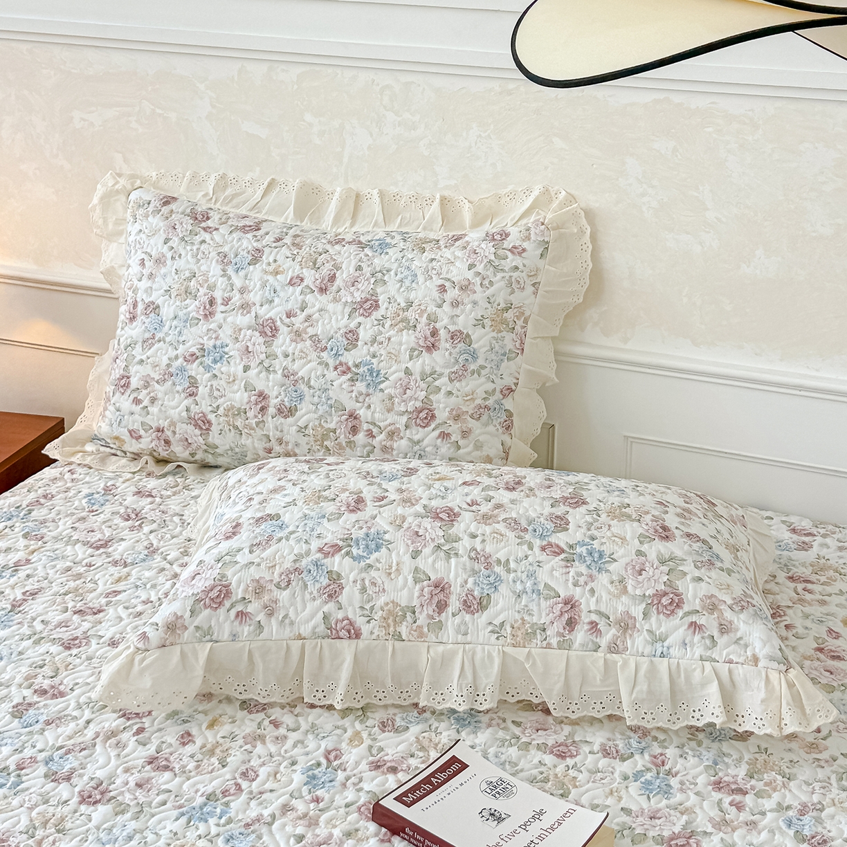 91家纺网 家纺一手货源 找家纺 冬然家纺 2025新款纯棉数码印花工艺款床盖四件套 田园花梦