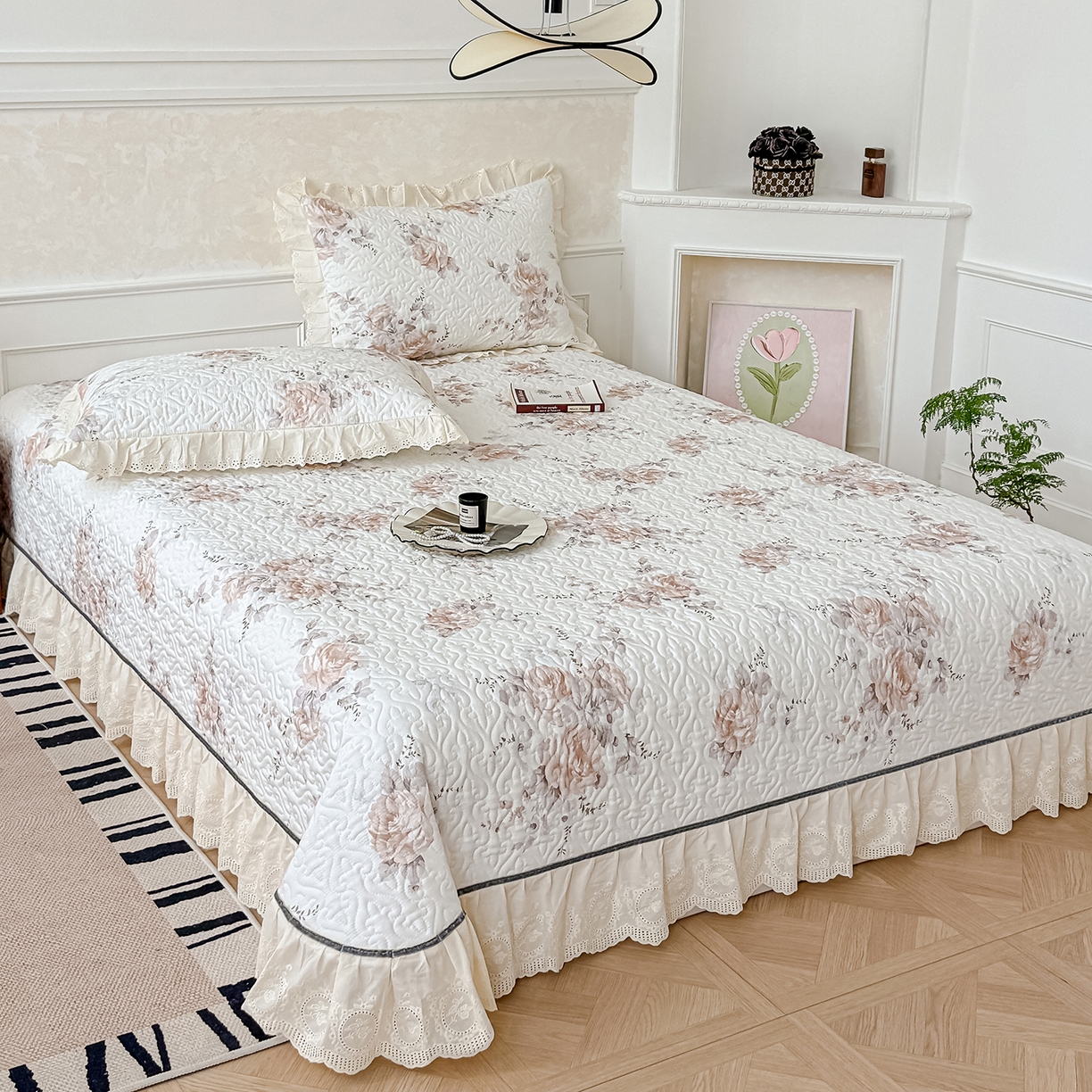 91家纺网 家纺一手货源 找家纺 （总）冬然家纺 2025新款纯棉数码印花工艺款单床盖