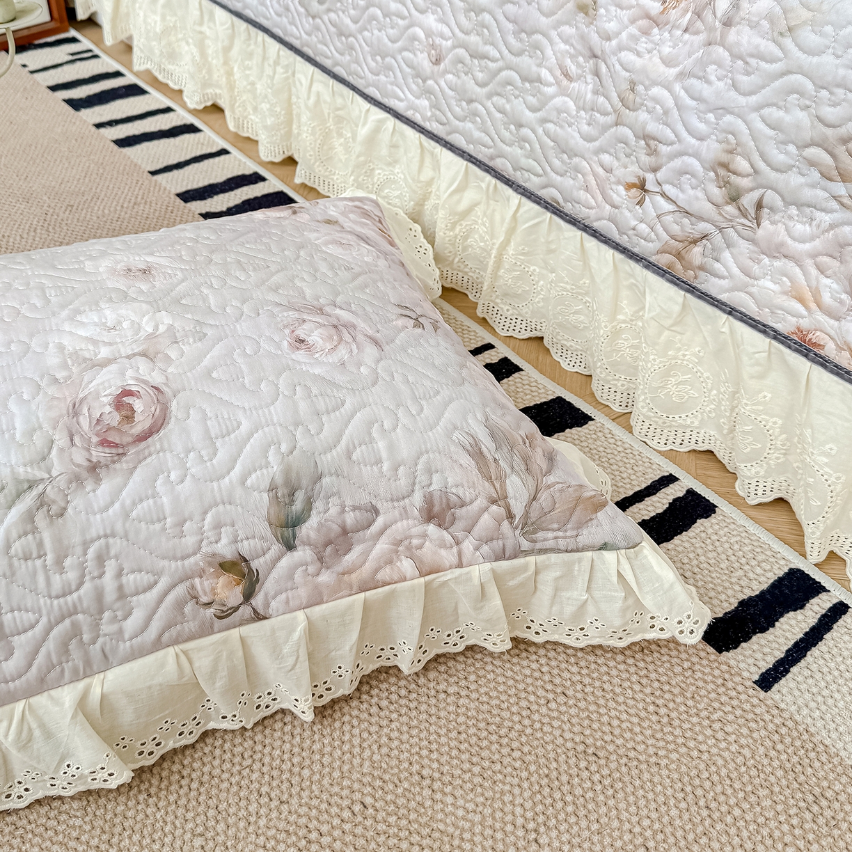 91家纺网 家纺一手货源 找家纺 冬然家纺 2025新款纯棉数码印花工艺款单床盖 国色天香