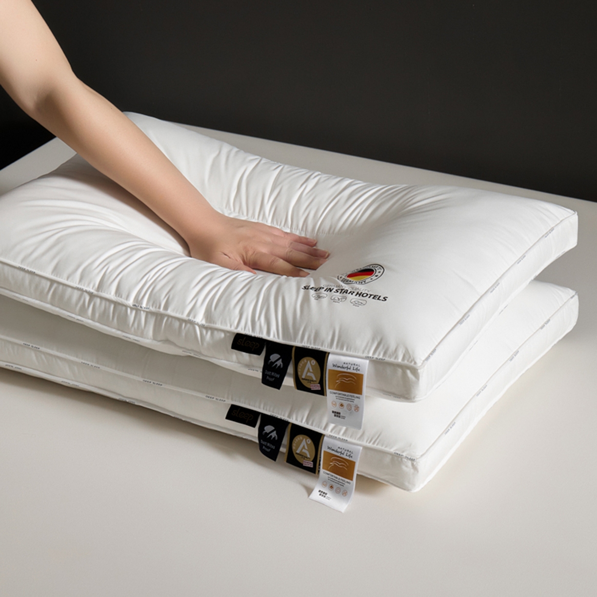 91家纺网 家纺一手货源 找家纺 寐居家纺 2025新款星级酒店枕枕头枕芯 立体定型低枕