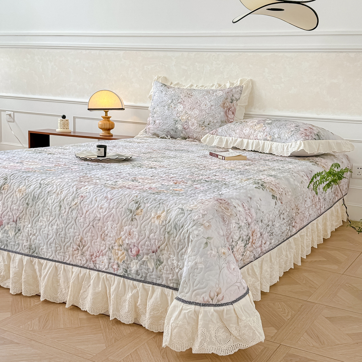 91家纺网 家纺一手货源 找家纺 冬然家纺 2025新款纯棉数码印花工艺款单床盖 花海之恋