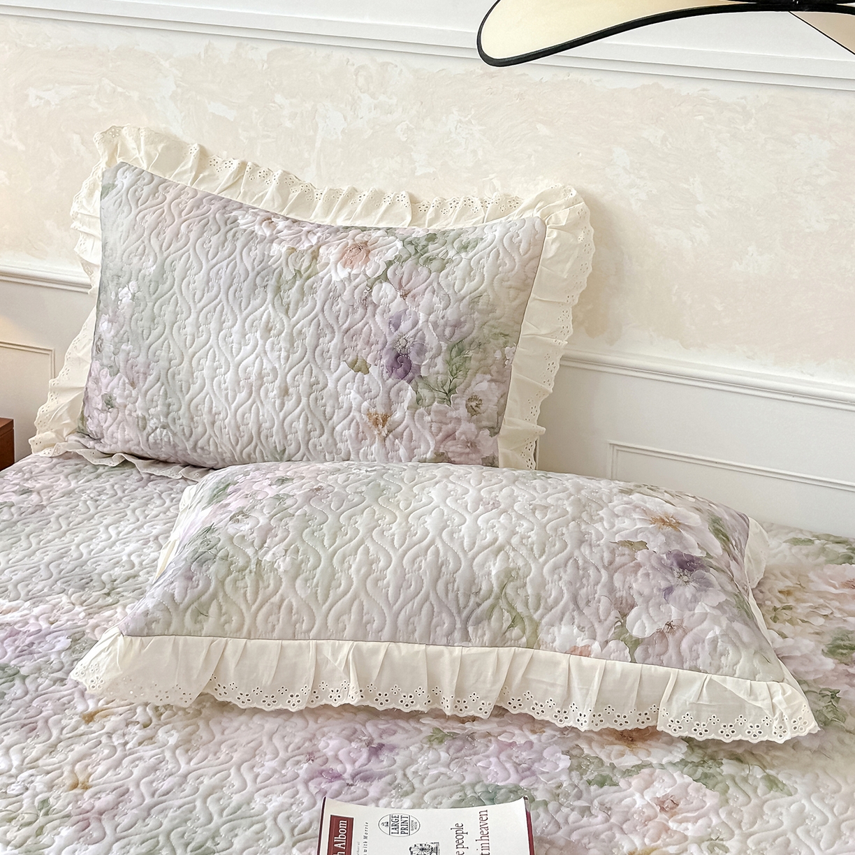 91家纺网 家纺一手货源 找家纺 冬然家纺 2025新款纯棉数码印花工艺款单床盖 珍爱花语