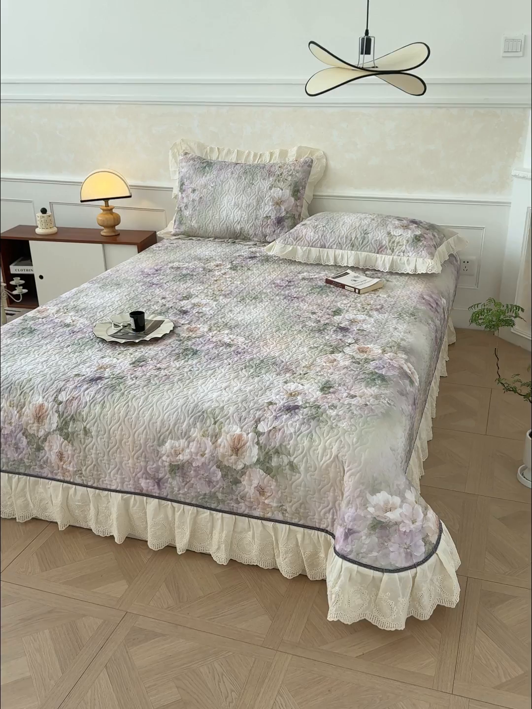 91家纺网 家纺一手货源 找家纺 冬然家纺 2025新款纯棉数码印花工艺款单床盖 珍爱花语