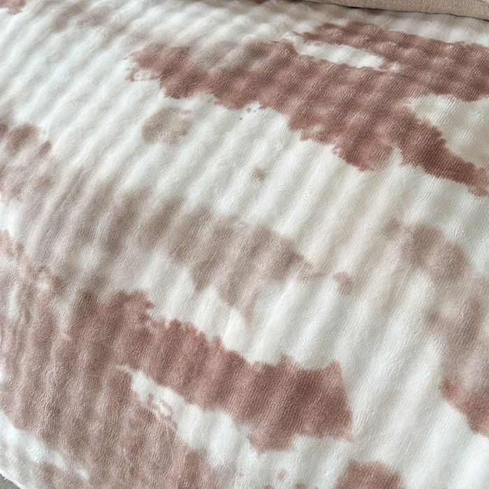 91家纺网 家纺一手货源 找家纺 许林家纺 2025新款炫彩水墨画仿兔毛绒大泡泡绒印大理石纹高克重绒四件套 炫彩咖