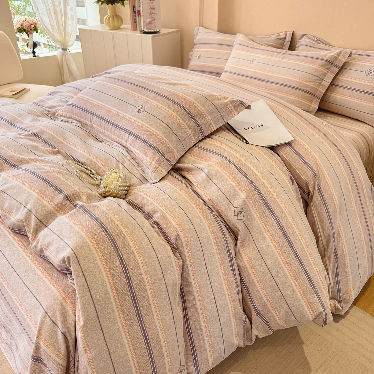 91家纺网 家纺一手货源 找家纺 （总）壹贝家纺 2025新款A类100%全棉加厚磨毛四件套系列