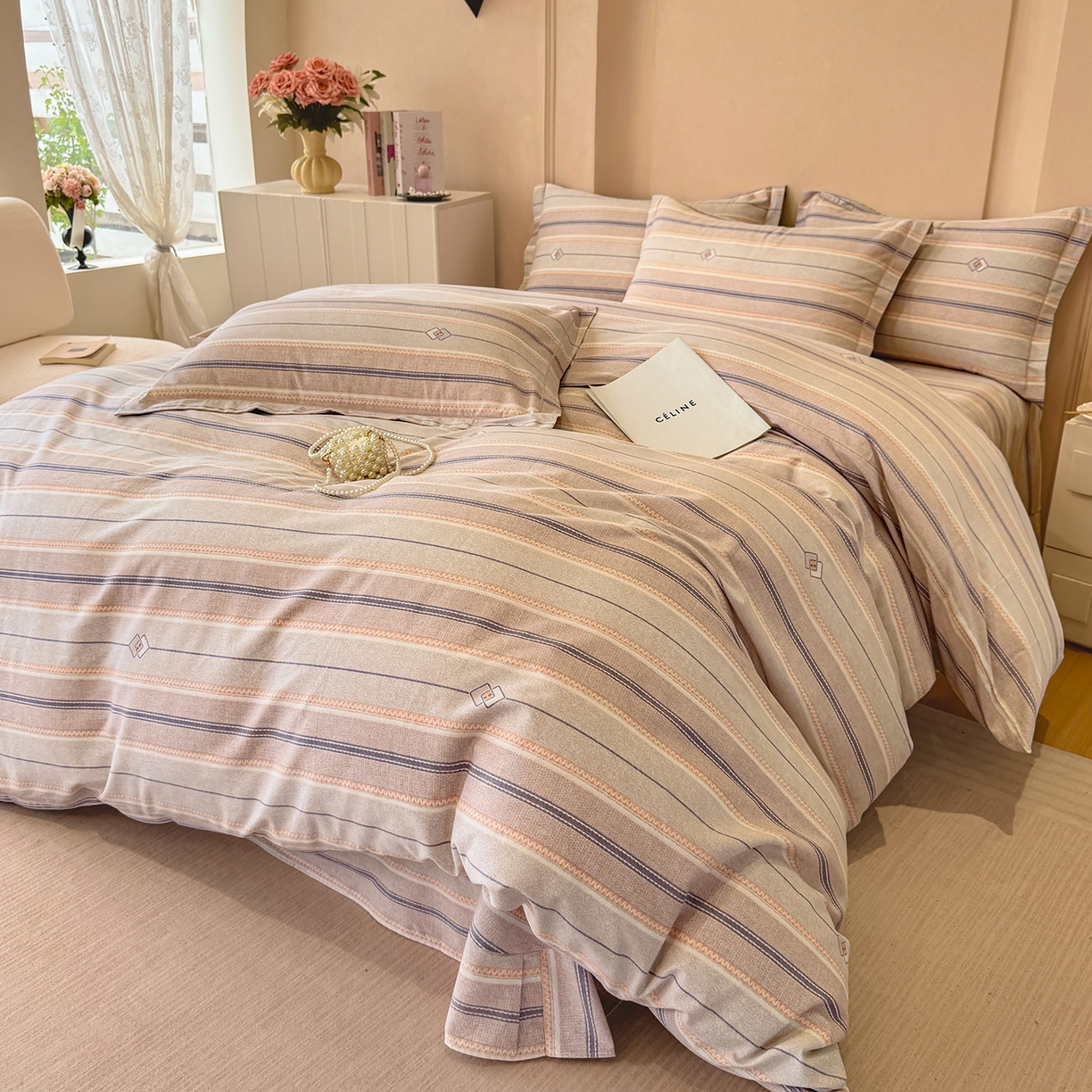 91家纺网 家纺一手货源 找家纺 （总）壹贝家纺 2025新款A类100%全棉加厚磨毛四件套系列