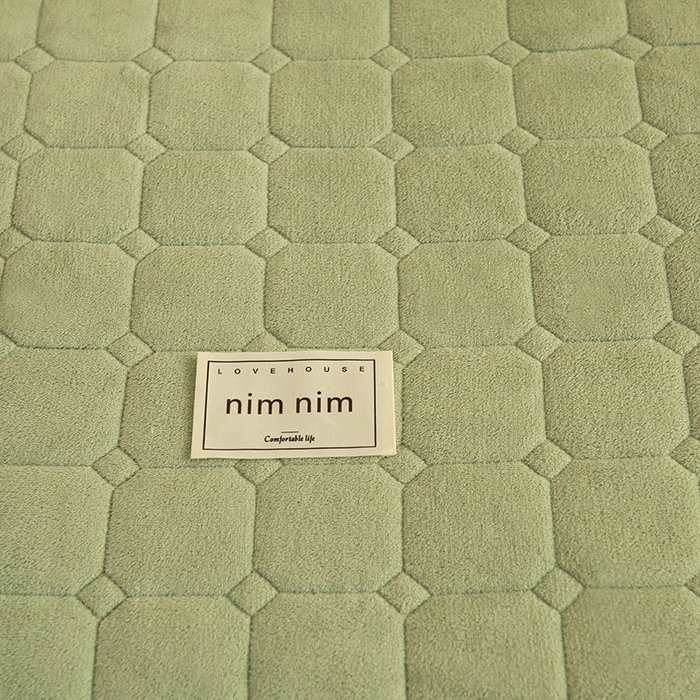 91家纺网 家纺一手货源 找家纺 眠博士 2025新款纯色简约牛奶绒夹棉床褥床笠系列-大床 牛奶绒夹棉床笠-苹果绿