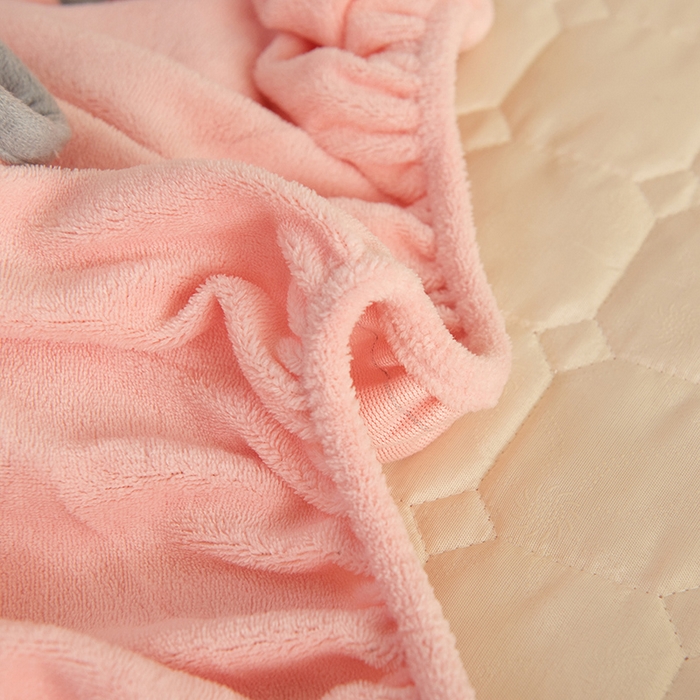 91家纺网 家纺一手货源 找家纺 眠博士 2025新款纯色简约牛奶绒夹棉床褥床笠系列-大床 牛奶绒夹棉床笠-粉色