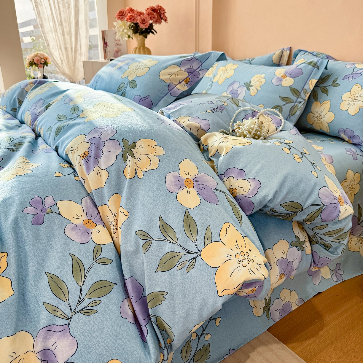 91家纺网 家纺一手货源 找家纺 （总）壹贝家纺 2025新款A类100%全棉加厚磨毛四件套系列