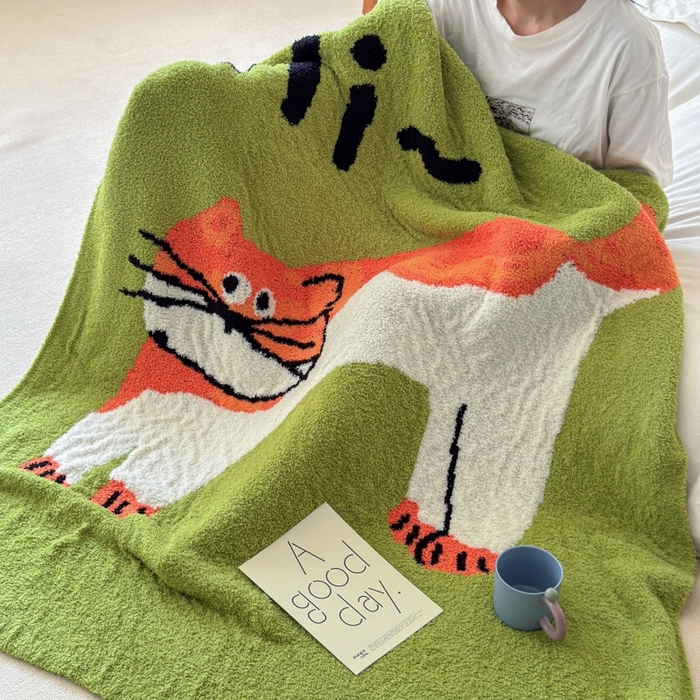 法芙娜家纺 2025新款亲肤舒适半边绒毛毯 HI猫