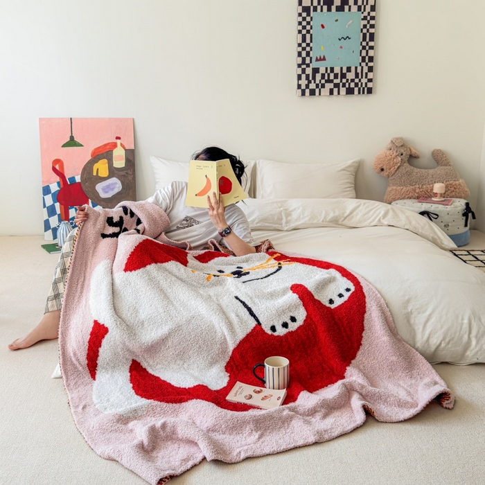 91家纺网 家纺一手货源 找家纺 法芙娜家纺 2025新款亲肤舒适半边绒毛毯 OK猫