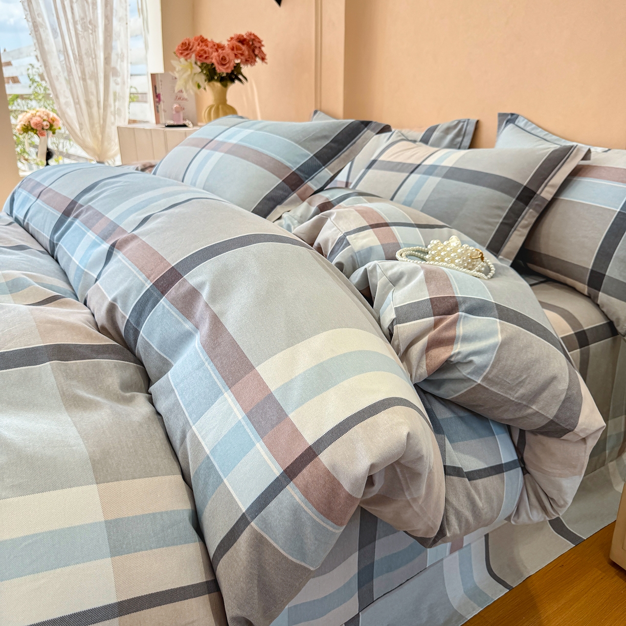 91家纺网 家纺一手货源 找家纺 壹贝家纺 2025新款A类100%全棉加厚磨毛四件套系列 布伦特-咖