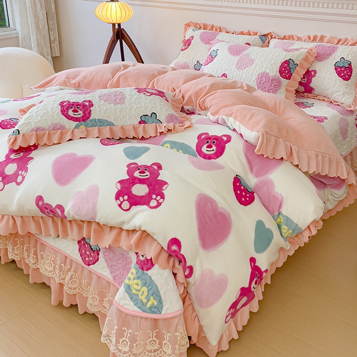 91家纺网 家纺一手货源 找家纺 (总) 铠畅 2025新款加厚牛奶绒床盖四件套