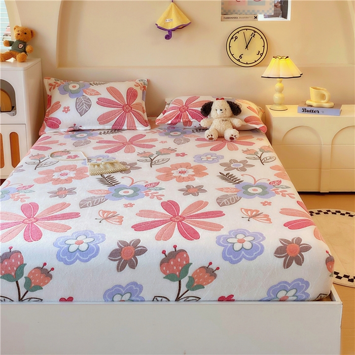 91家纺网 家纺一手货源 找家纺 梦尚舒 2025新款180克雪花绒床笠单品床笠床笠单件 爱丽丝