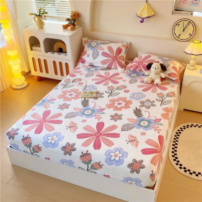 91家纺网 家纺一手货源 找家纺 梦尚舒 2025新款180克雪花绒床笠单品床笠床笠单件 爱丽丝