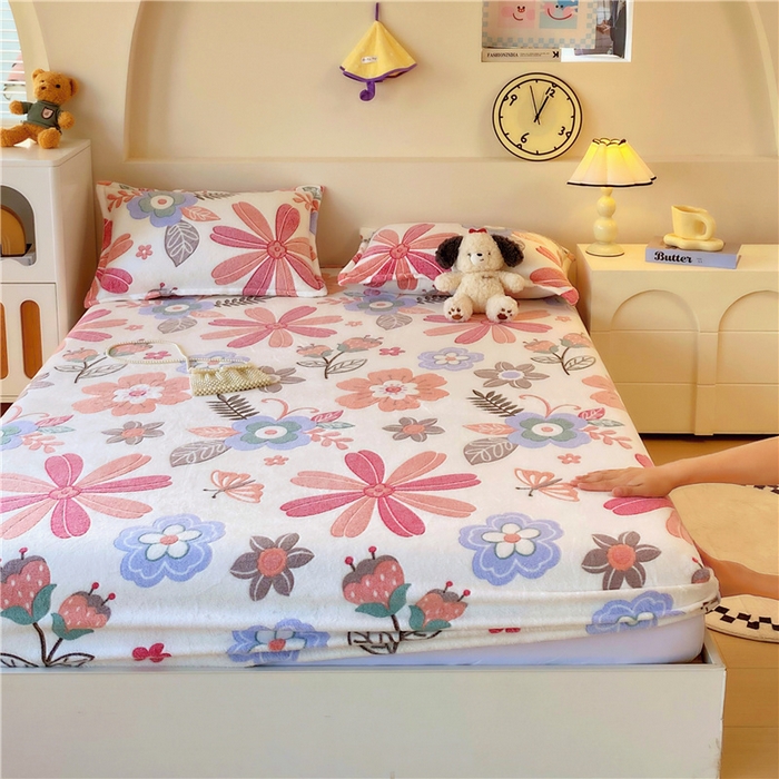 91家纺网 家纺一手货源 找家纺 梦尚舒 2025新款180克雪花绒床笠单品床笠床笠单件 爱丽丝