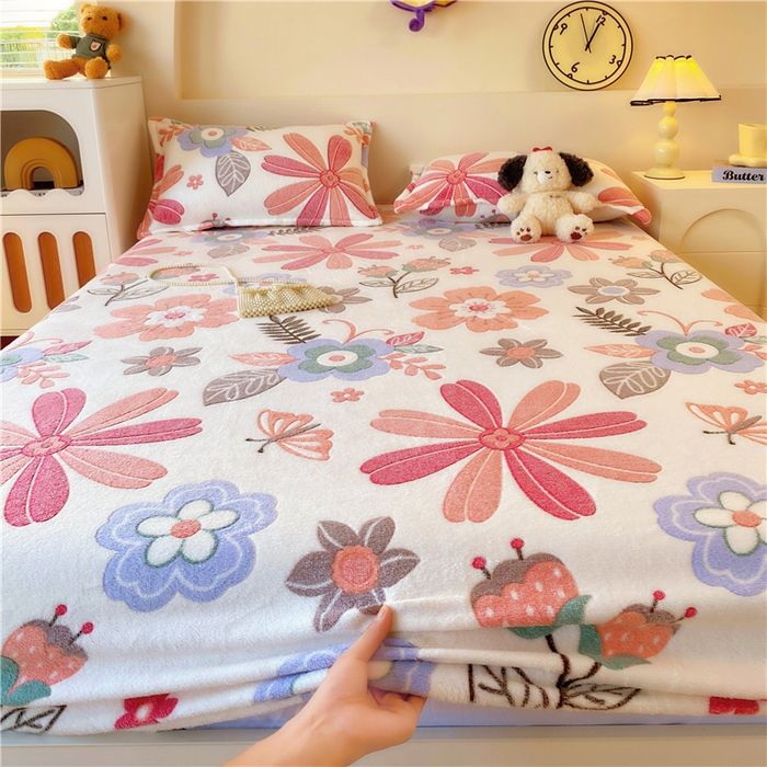 91家纺网 家纺一手货源 找家纺 梦尚舒 2025新款180克雪花绒床笠单品床笠床笠单件 爱丽丝