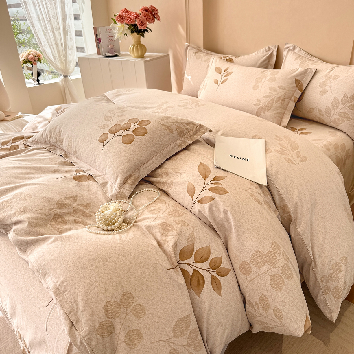 91家纺网 家纺一手货源 找家纺 壹贝家纺 2025新款A类100%全棉加厚磨毛四件套系列 叶问