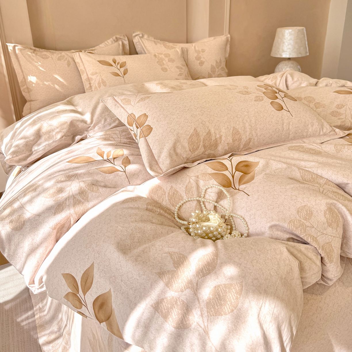 91家纺网 家纺一手货源 找家纺 壹贝家纺 2025新款A类100%全棉加厚磨毛四件套系列 叶问