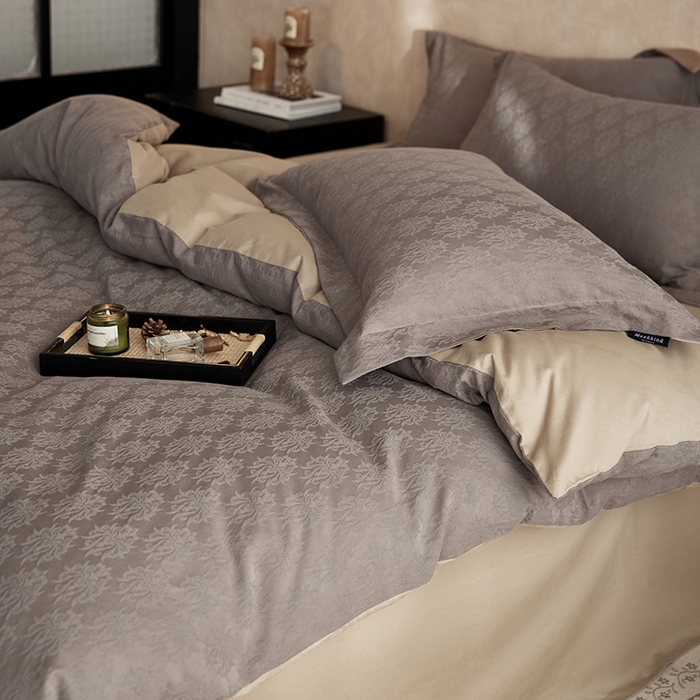 91家纺网 家纺一手货源 找家纺 风向标家纺 2025新款提花100S磨毛四件套-复古莫里斯系列 莫里斯雏菊-咖