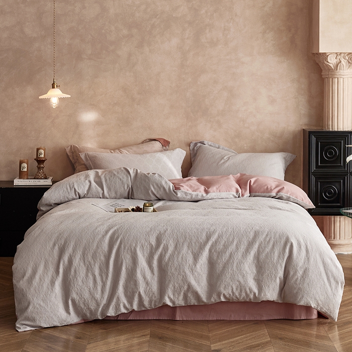 91家纺网 家纺一手货源 找家纺 风向标家纺 2025新款提花100S磨毛四件套-复古莫里斯系列 莫里斯雏菊-紫