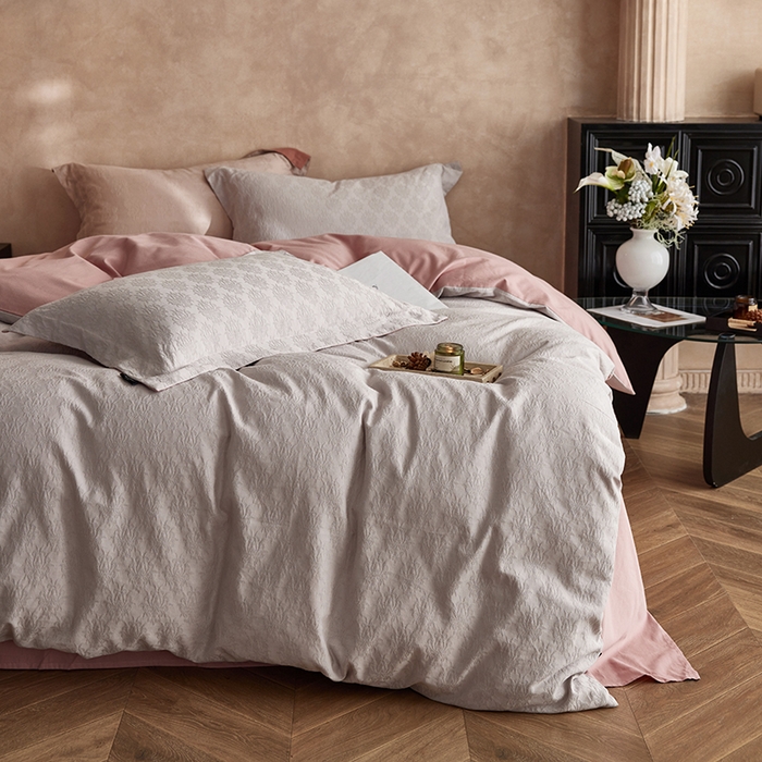 91家纺网 家纺一手货源 找家纺 风向标家纺 2025新款提花100S磨毛四件套-复古莫里斯系列 莫里斯雏菊-紫