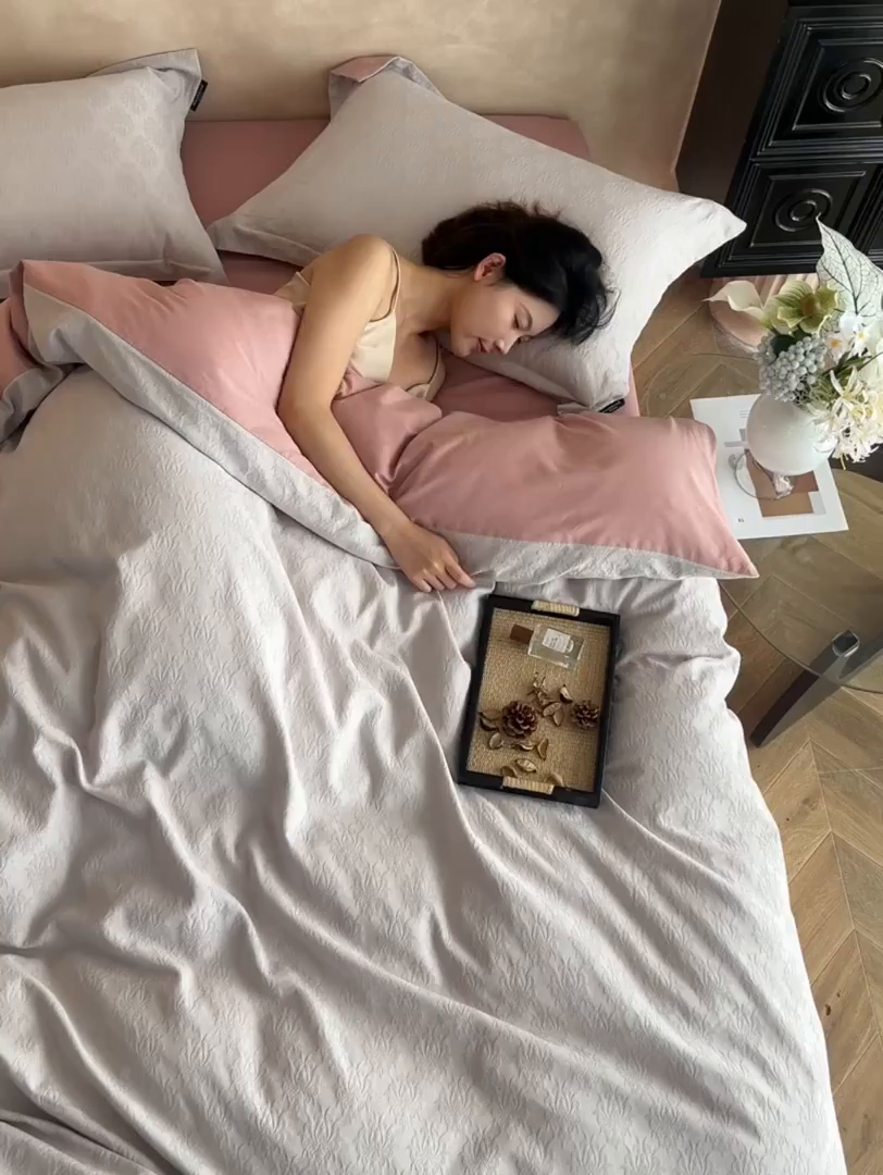 91家纺网 家纺一手货源 找家纺 风向标家纺 2025新款提花100S磨毛四件套-复古莫里斯系列 莫里斯雏菊-紫