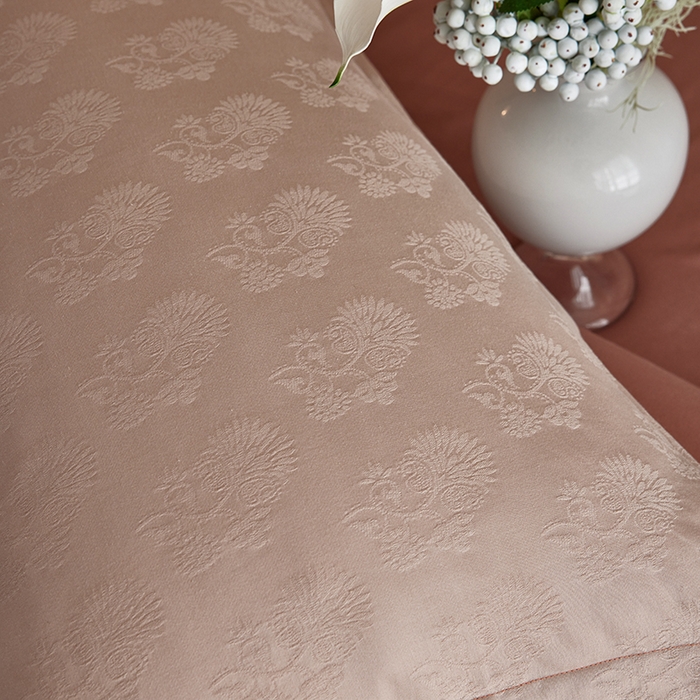 91家纺网 家纺一手货源 找家纺 风向标家纺 2025新款提花100S磨毛四件套-复古莫里斯系列 莫里斯蒲公英-粉