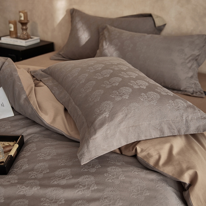 91家纺网 家纺一手货源 找家纺 风向标家纺 2025新款提花100S磨毛四件套-复古莫里斯系列 莫里斯蒲公英-咖