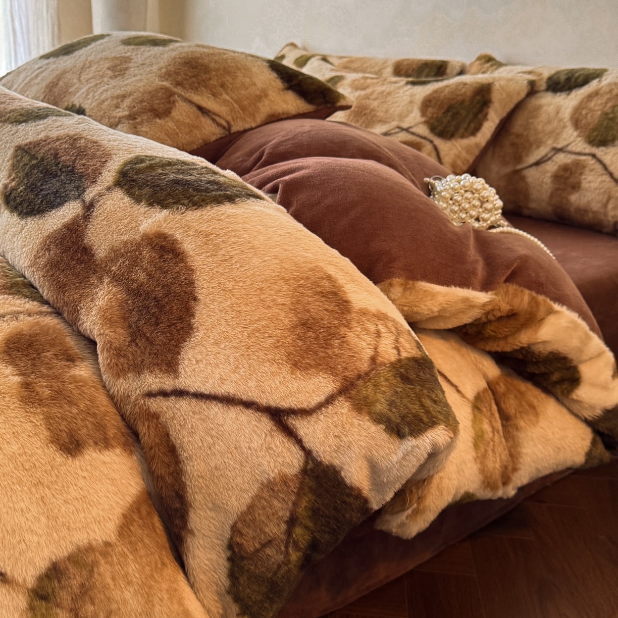 吾诺家居2025新款美拉德260克兔毛四件套数码四件套牛奶绒四件套 梦幻森林