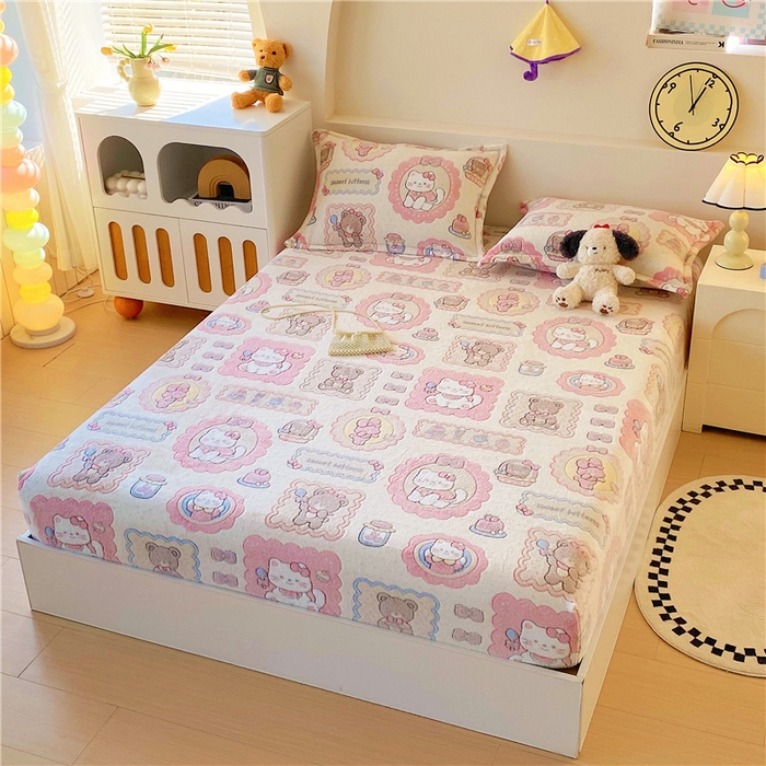 91家纺网 家纺一手货源 找家纺 梦尚舒 2025新款180克雪花绒床笠单品床笠床笠单件 糖果派对