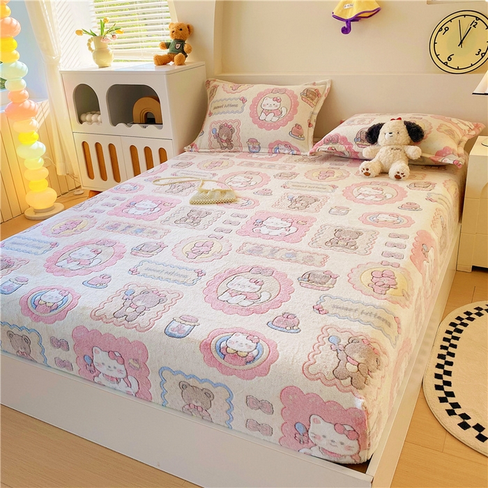 91家纺网 家纺一手货源 找家纺 梦尚舒 2025新款180克雪花绒床笠单品床笠床笠单件 糖果派对