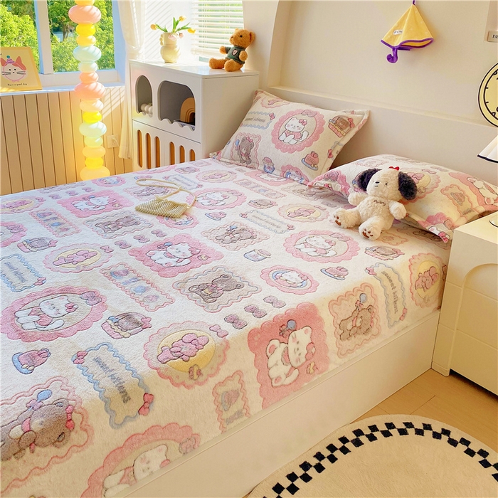 91家纺网 家纺一手货源 找家纺 梦尚舒 2025新款180克雪花绒床笠单品床笠床笠单件 糖果派对