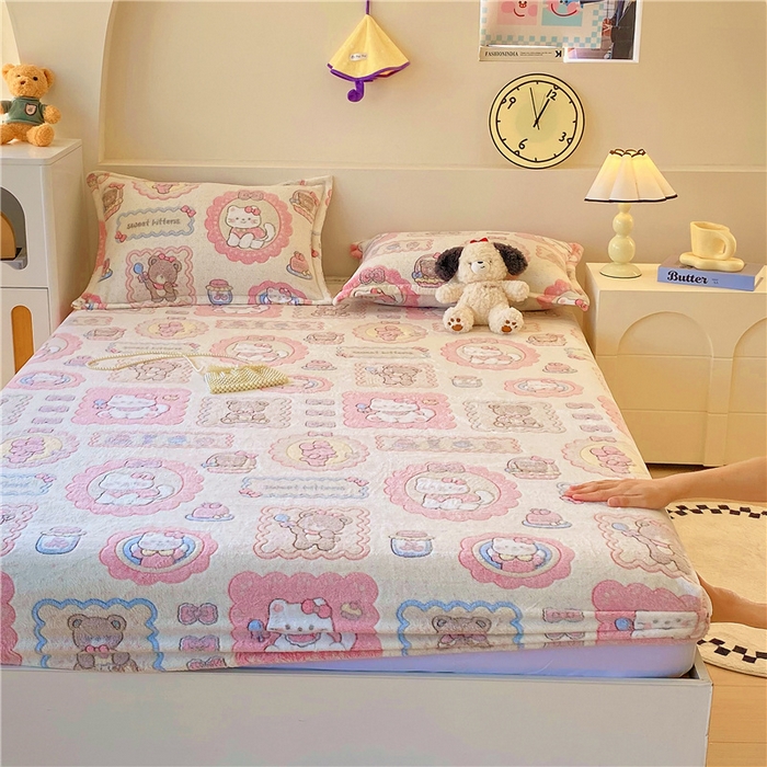 91家纺网 家纺一手货源 找家纺 梦尚舒 2025新款180克雪花绒床笠单品床笠床笠单件 糖果派对