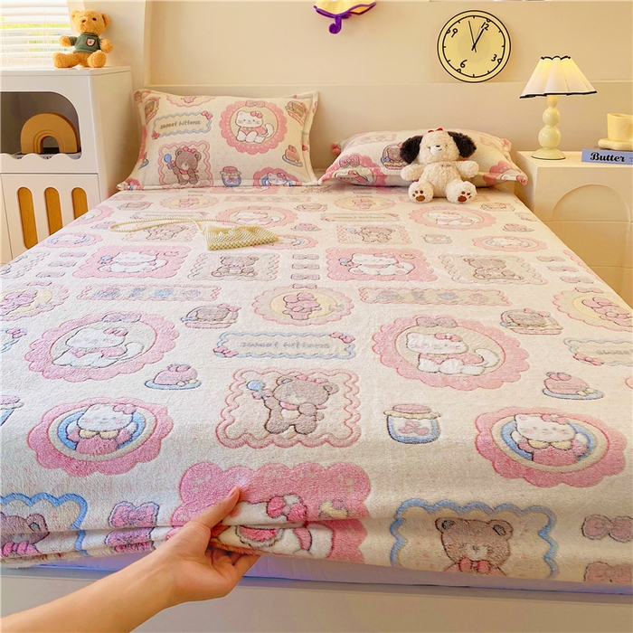 91家纺网 家纺一手货源 找家纺 梦尚舒 2025新款180克雪花绒床笠单品床笠床笠单件 糖果派对