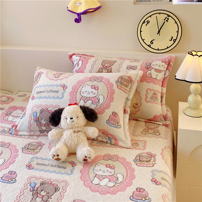 91家纺网 家纺一手货源 找家纺 梦尚舒 2025新款180克雪花绒床笠单品床笠床笠单件 糖果派对