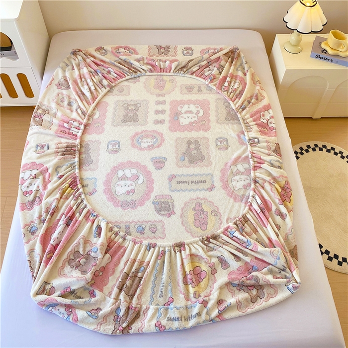 91家纺网 家纺一手货源 找家纺 梦尚舒 2025新款180克雪花绒床笠单品床笠床笠单件 糖果派对