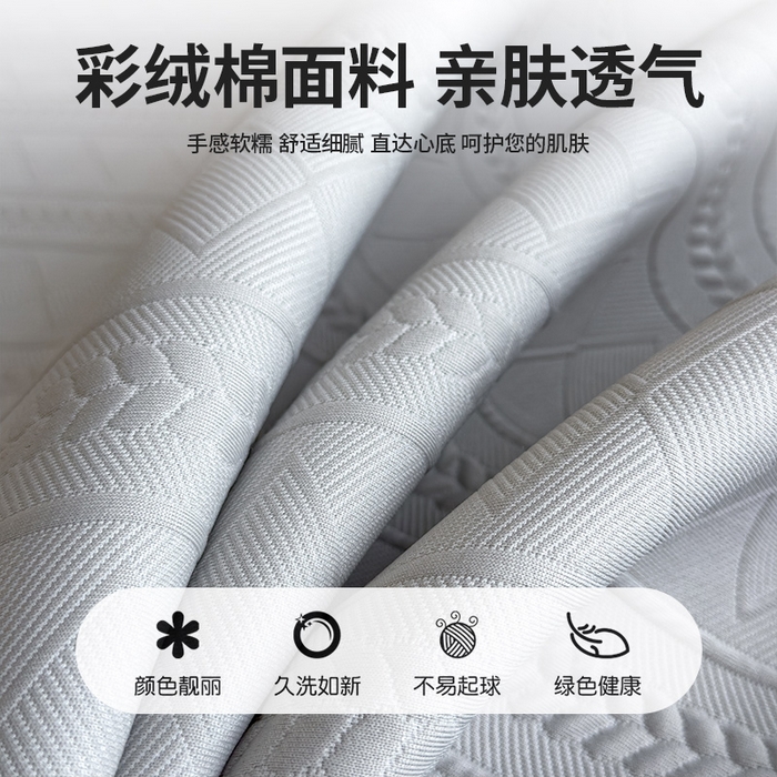 91家纺网 家纺一手货源 找家纺 宜派家纺 2025新款A类柔感彩绒棉夹棉床笠-素菱笺 素菱笺-高级灰